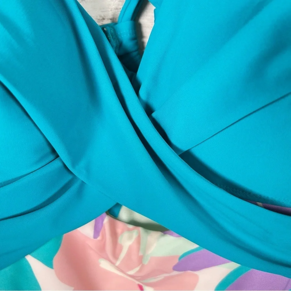 Cupshe Molded Twist Front Tummy Control One-Piece Ruched Bathing Suit 2X NWT